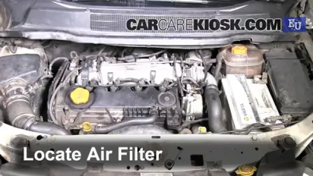 2005 Opel Zafira CDTI Cosmo 1.9L 4 Cyl. Turbo Diesel Filtre à air (moteur) Changement